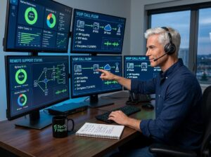 IT professional monitoring systems, representing Tech Hero's proactive monitoring and managed IT services in Orlando