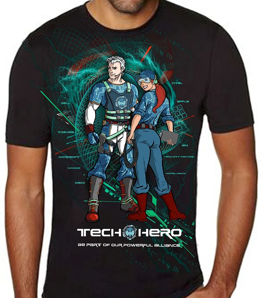 Tech Hero mascot characters representing the company's friendly, expert IT support team